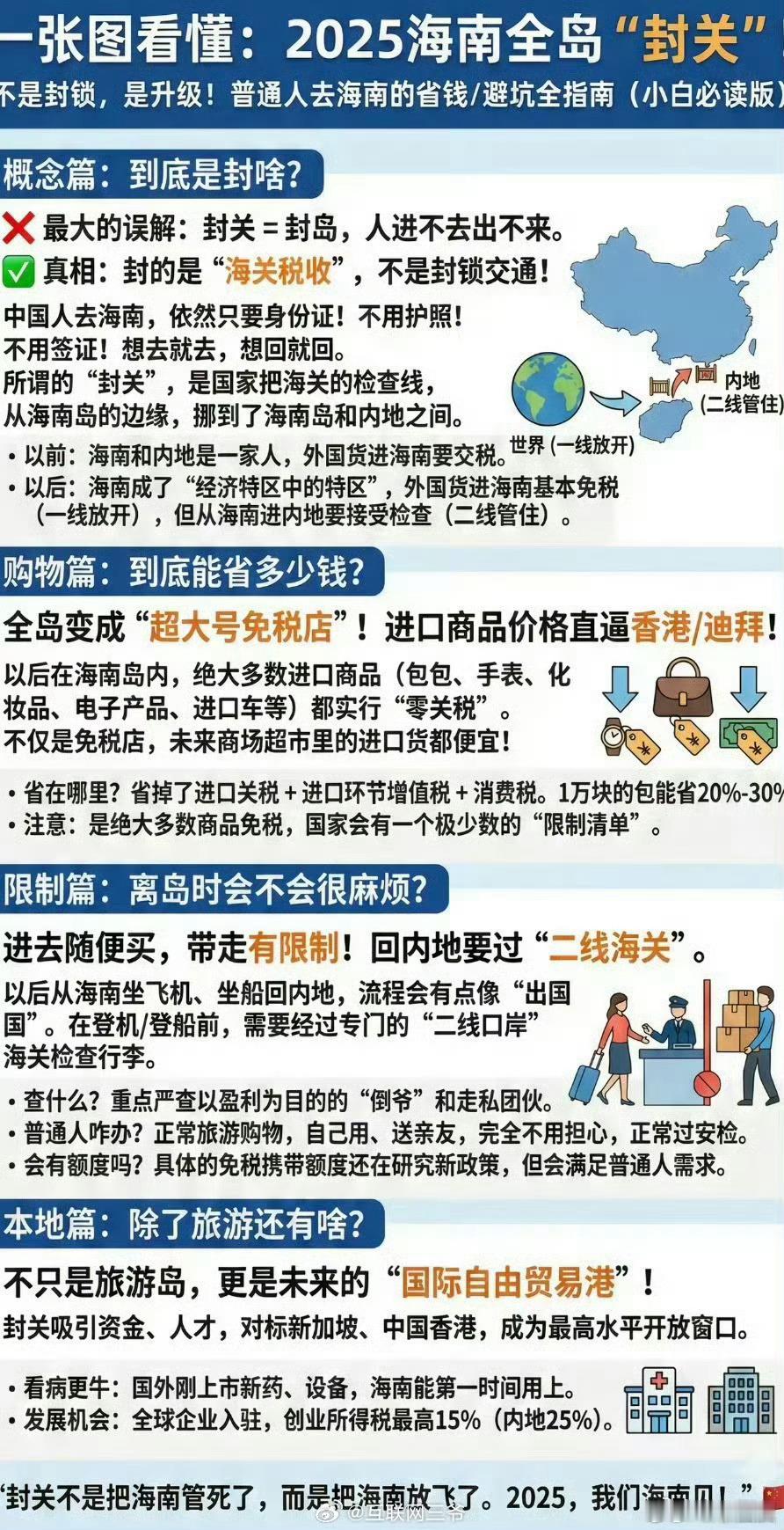 海南封关这一张图把海南封关讲的非常透彻了又不懂的小伙伴看这张图就明白了