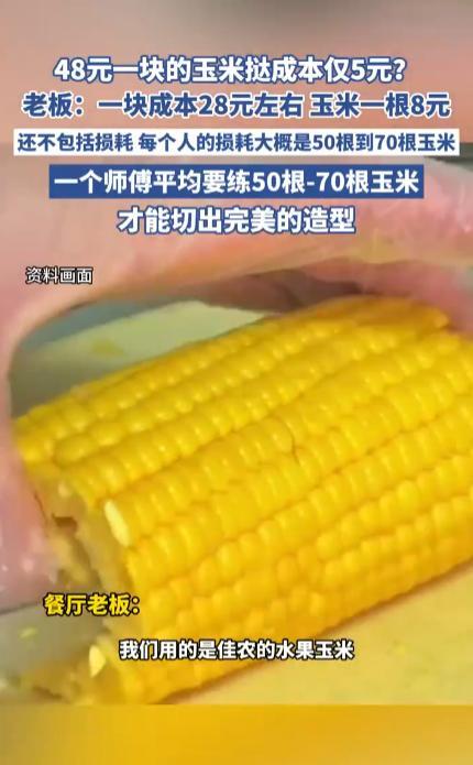 “没有成本全是利润？”近日，全国各地都出现了一种“玉米挞”甜品，一个售价高达48