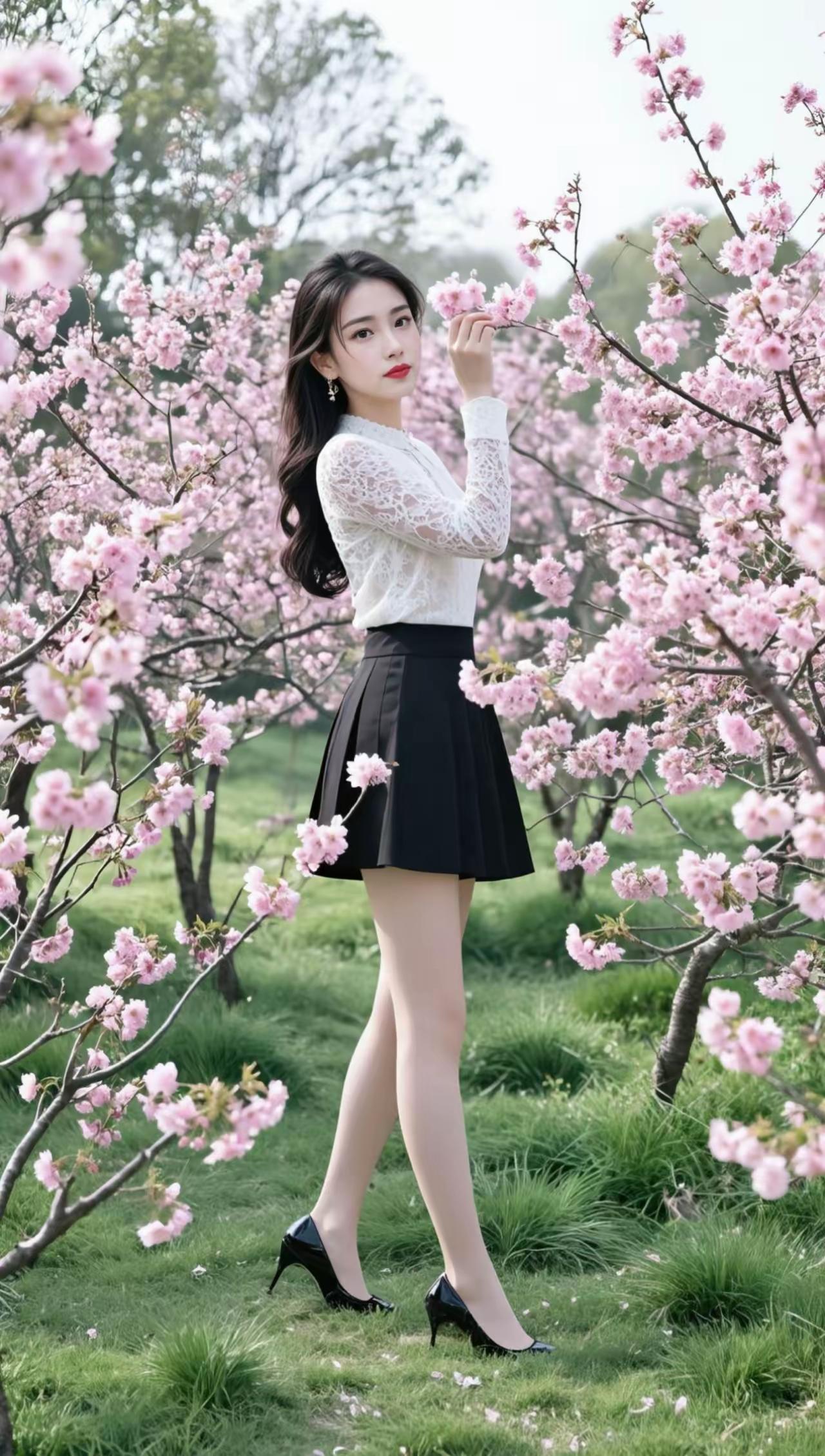 花间人影动，春意满怀中。