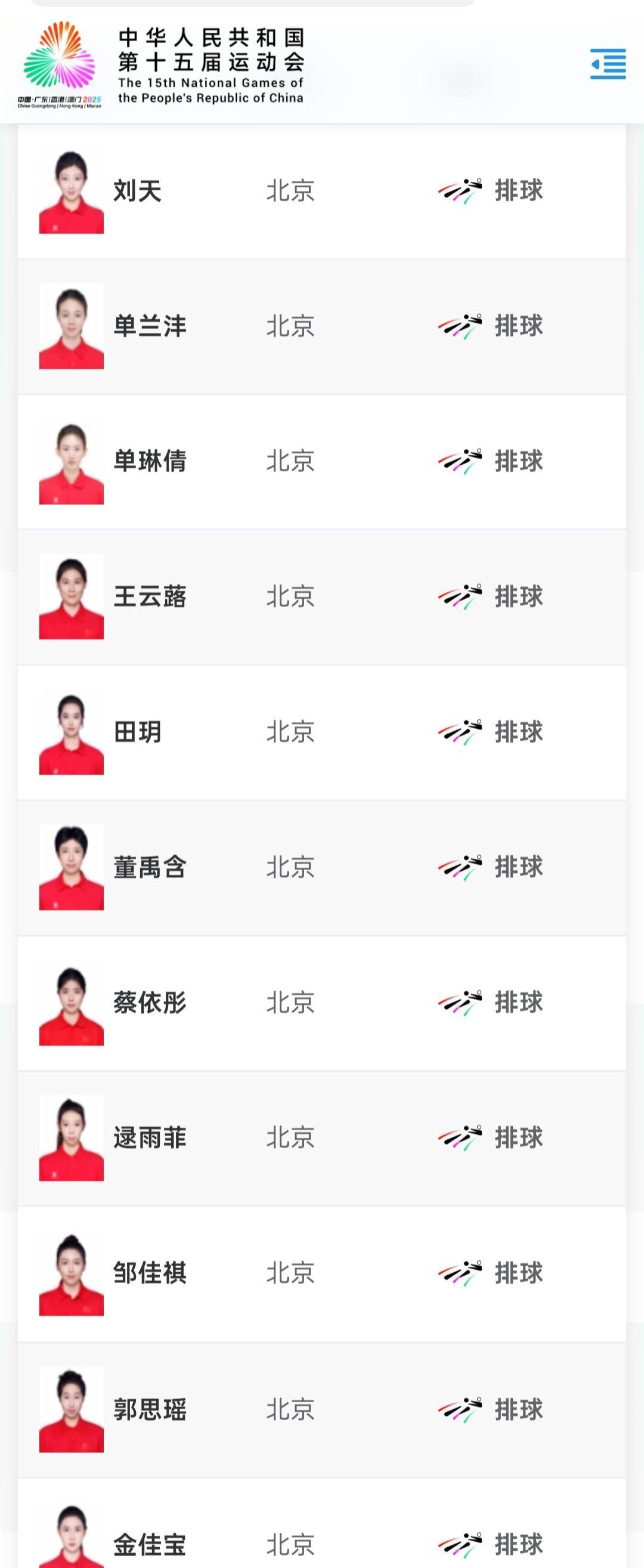 第十五届全运会即将开幕，北京女排参赛名单正式公布。本次阵容较上届大幅升级，主攻线