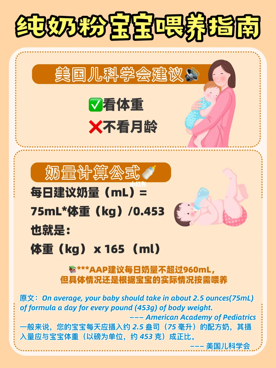 别让无知害了宝宝‼️这才是正确奶量计算公式