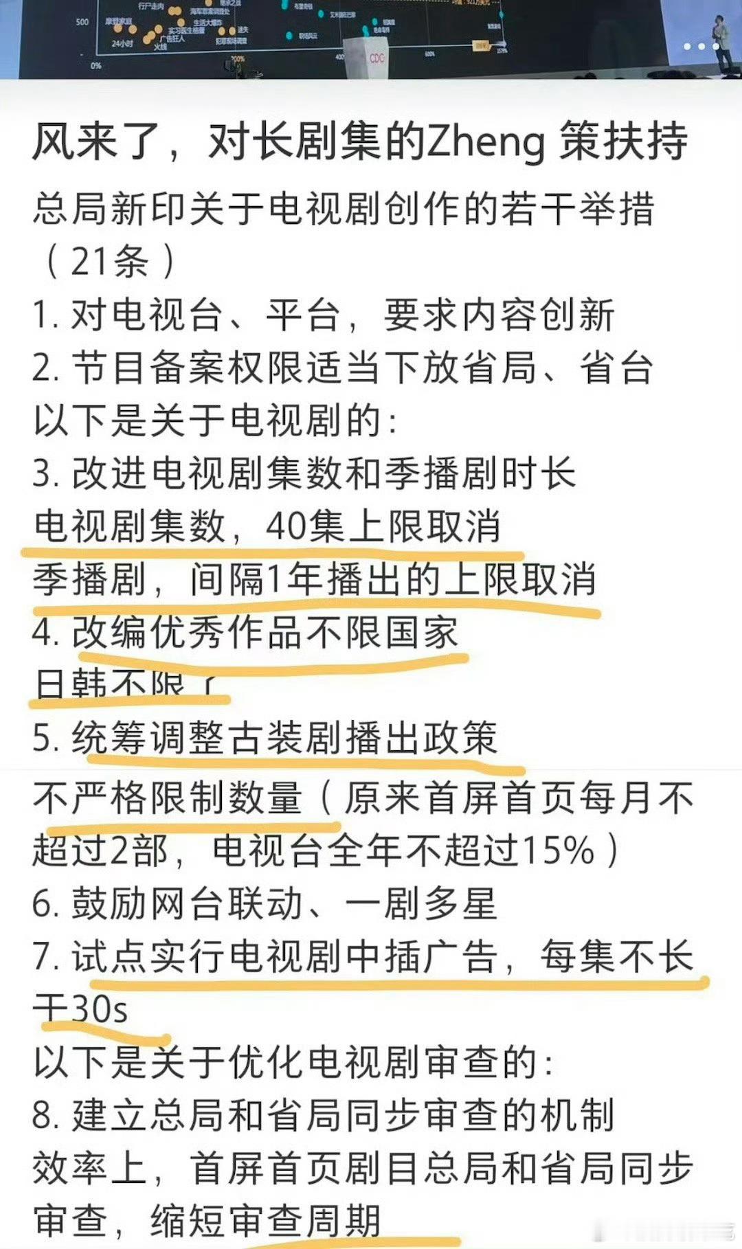 据说是总局对长剧的新政策电视剧40集限定取消了[笑着哭]​​​