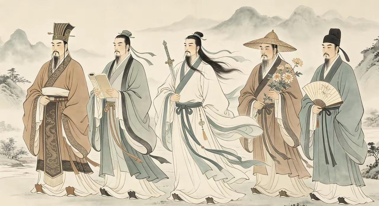 中国古代诗人位次排名：第一名：屈原；第二名：杜甫；第三名：李白；第四名：陶渊明；