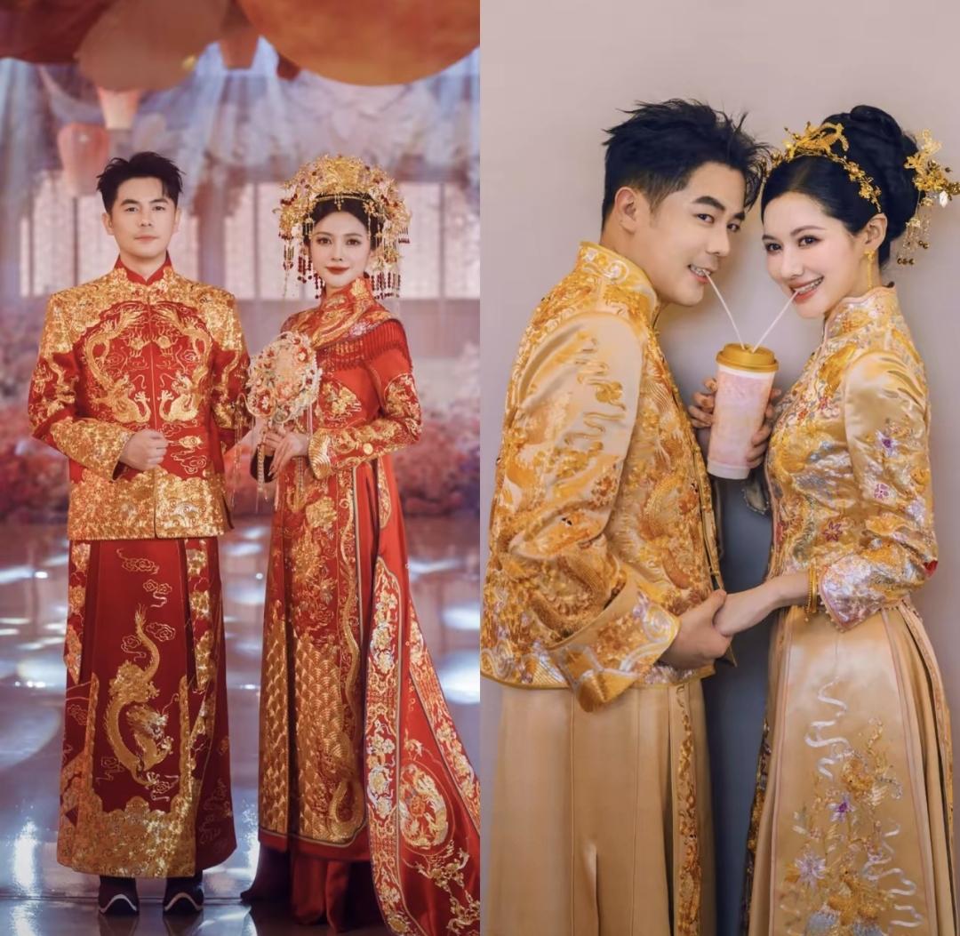 霸王茶姬创始人最近发了结婚照，新娘是光伏行业的高海纯。照片里两人用一根吸管喝同款