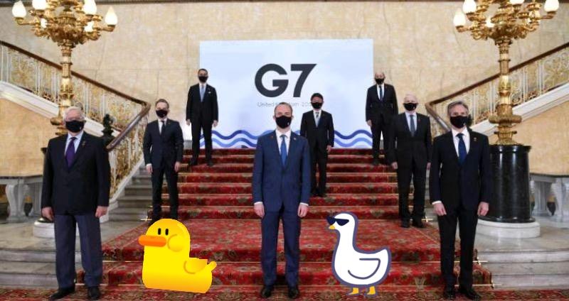 果然，剧本都不带换的近期G7集团在加拿大外长会联合声明中，公然抛出三大无理