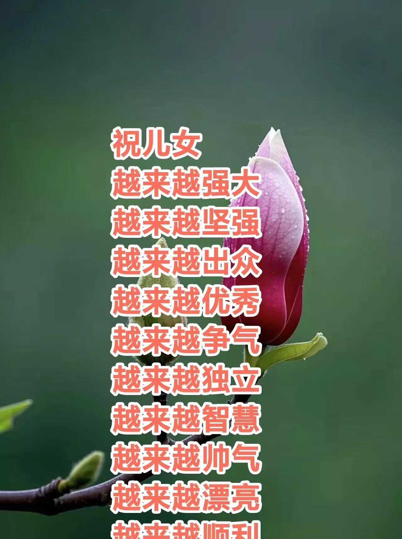 祝儿女越来越强大越来越坚强越来越出众越来越优秀越来越争气越来越独立