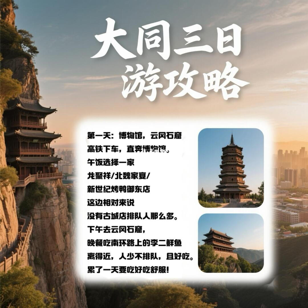大同玩三天！听我的！ 第一天：博物馆，云冈石窟 高铁下车，直奔博物馆。...
