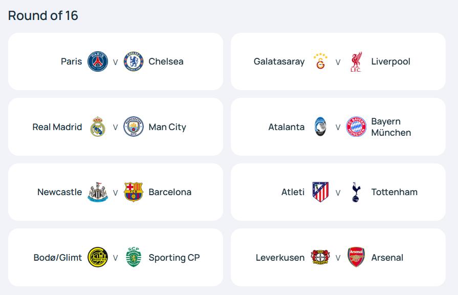 本赛季欧冠16强对阵，曼城、皇马又被分在了一起，这真是不是冤家不聚头，这两个队连