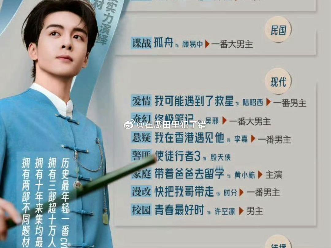 曾舜晞，丞磊影视实绩一览​​​