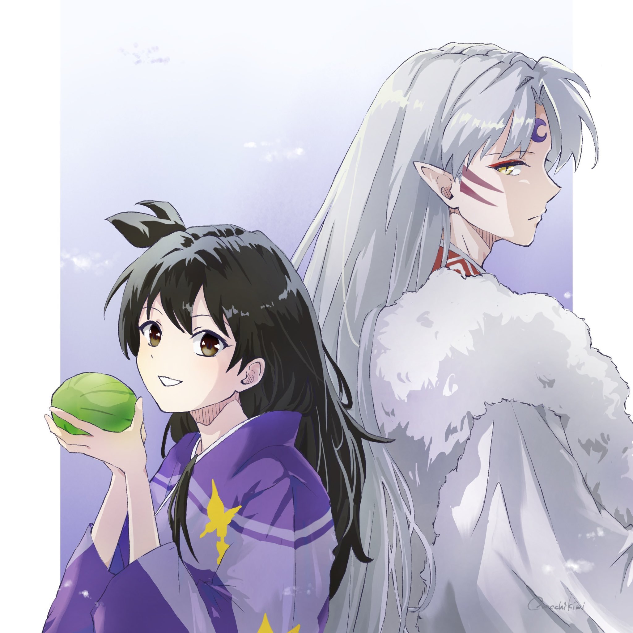杀铃画师omochikiwi绘制的杀生丸铃🌸🍏将温柔潜藏在心底转化为行动