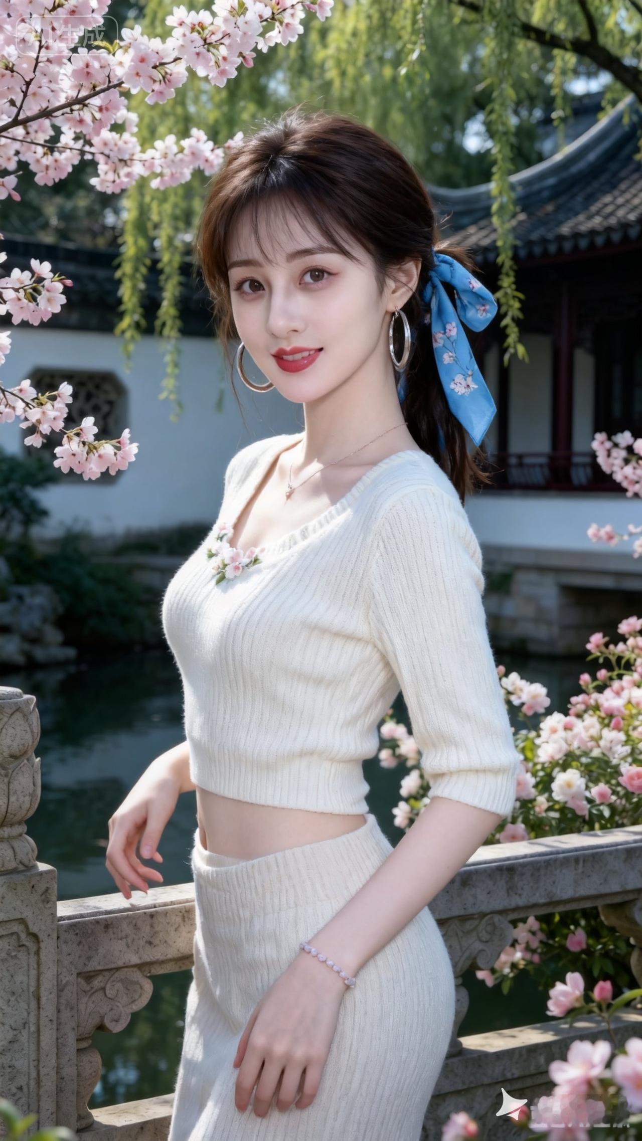 春日少女，樱花树下，温柔时光