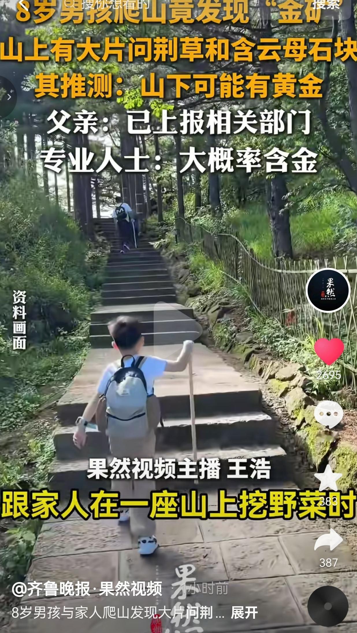 8岁娃凭课本知识发现矿迹，网友：这才是读书真正的用处。真服了！一个8岁小男