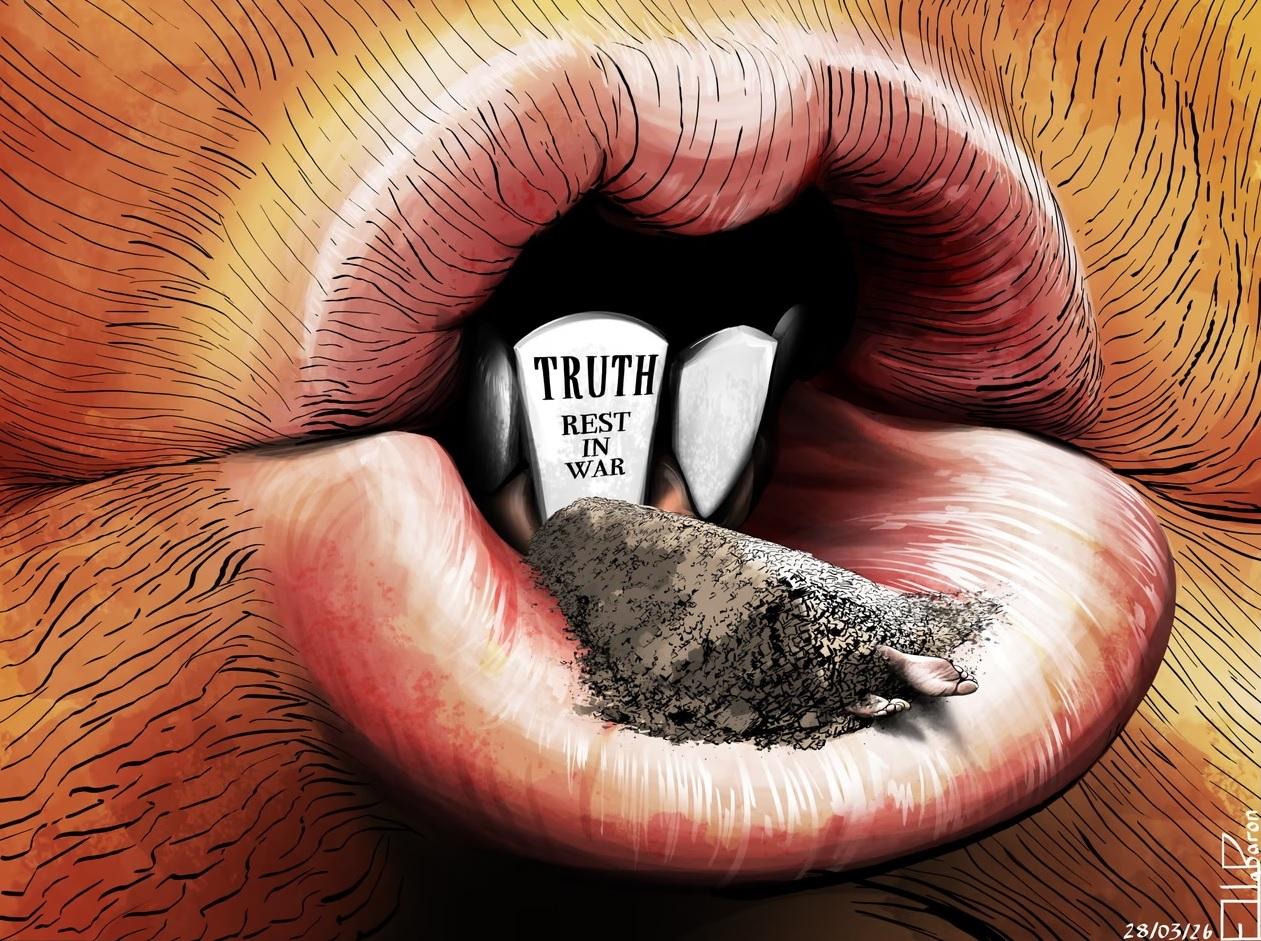 该漫画原载英国《卫报》网站，难道英国人也知道信口雌黄这个成语？我知道英语类似的说