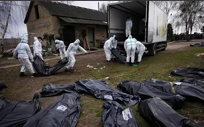 红军城的焦土上，黑色裹尸袋排成了扭曲的队列。运尸车引擎低吼着，像在替那些沉默的士