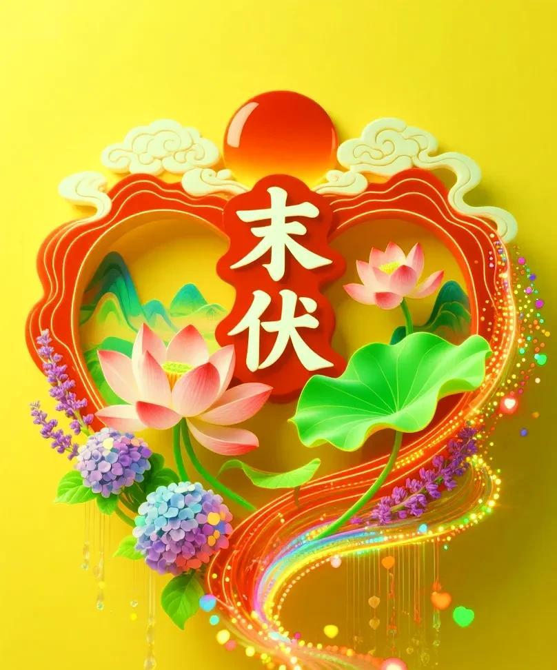 《末伏》立秋刚到访，末伏悄登场。炎暑虽未退，早晚风渐凉。蝉声稀渐弱，荷影立