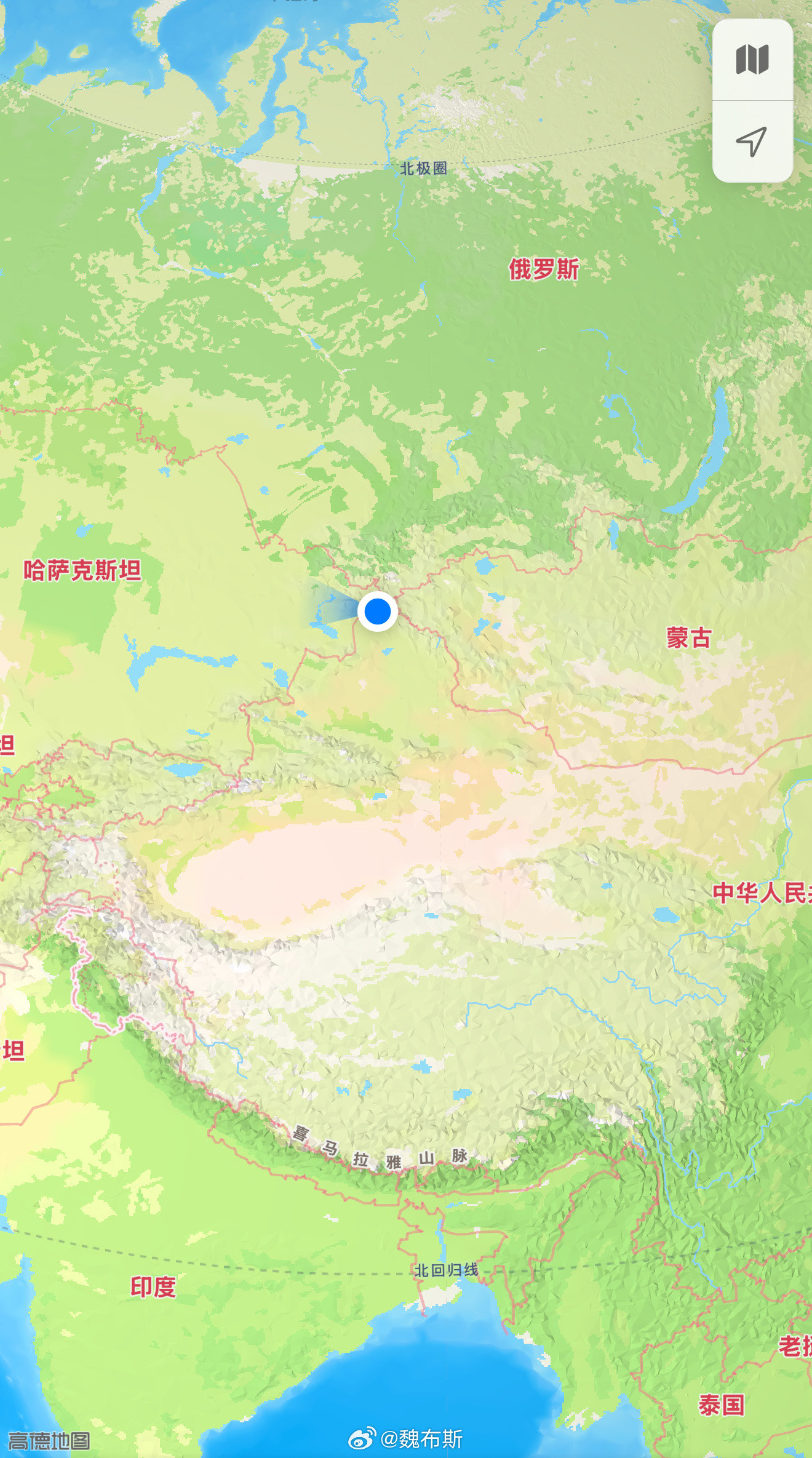 看我的位置，对面就是哈萨克斯坦啦～[doge]隔了一道河～[老