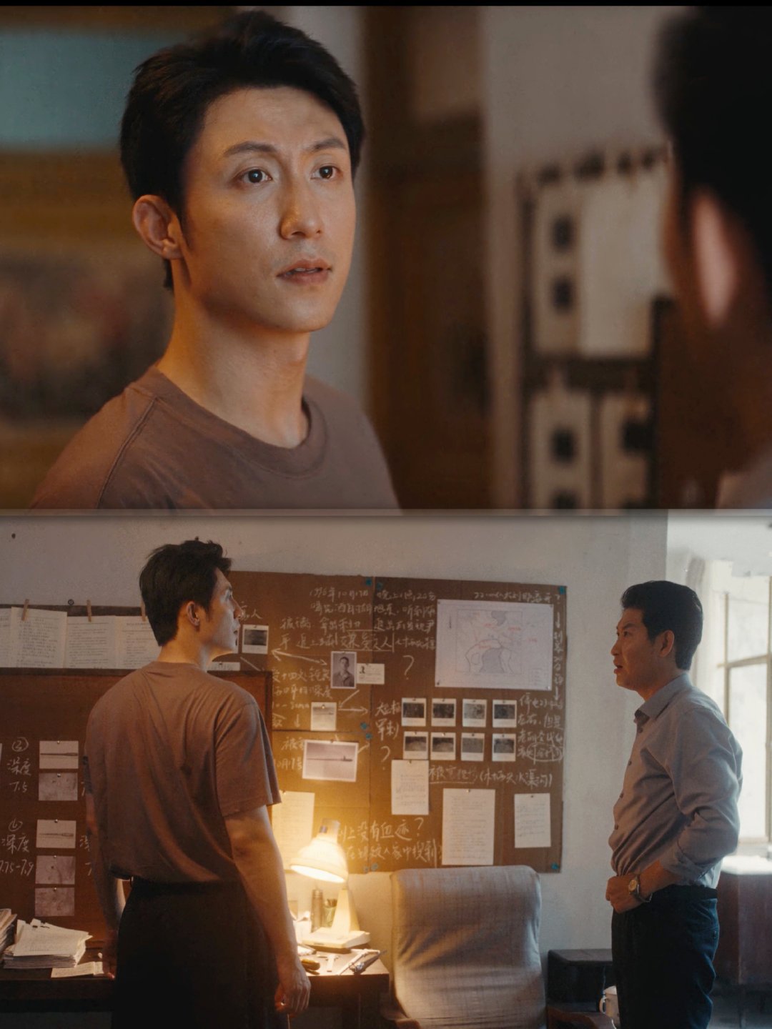 《重器》第28集，专心致志研究证据的陈一众，因为程序上回避，不能跟夏英杰讨论案情，特意叫来了好兄弟陆