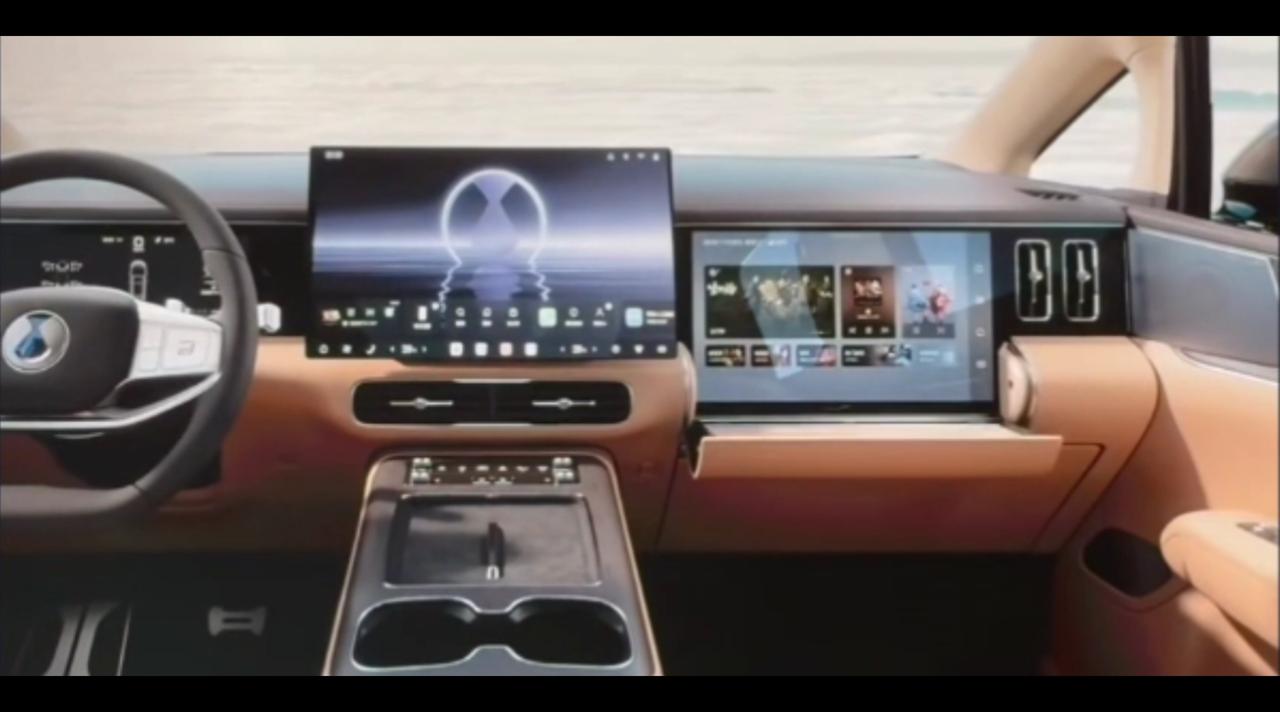 二代腾势的副驾屏，好可爱，好牛，这设计，设计师终于懂，不想要屏幕，不想看电视时候