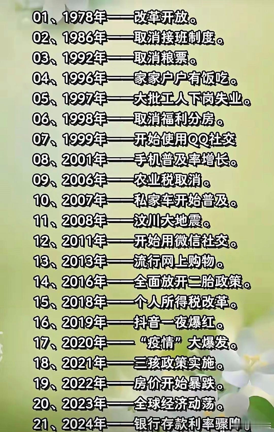 好多大事件感觉就发生在眼前～～～记忆犹新。​​​
