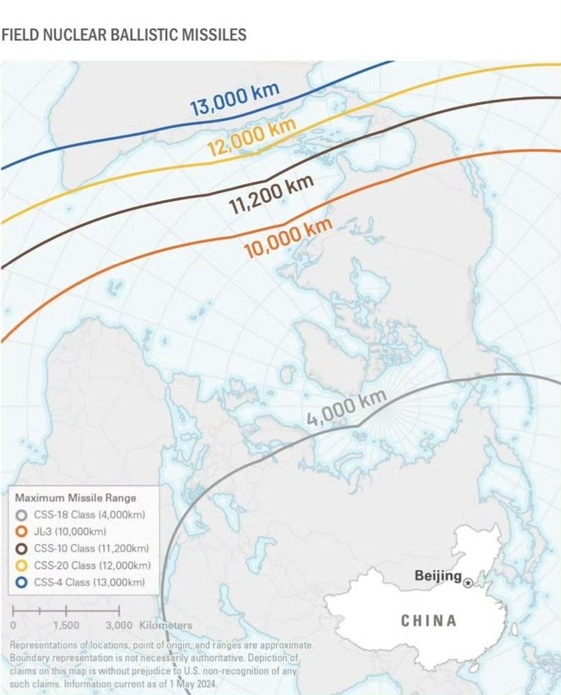 香港大公报发了这样一张图:"中国弹道导弹射程图"，一目了然。国际和中国军方对