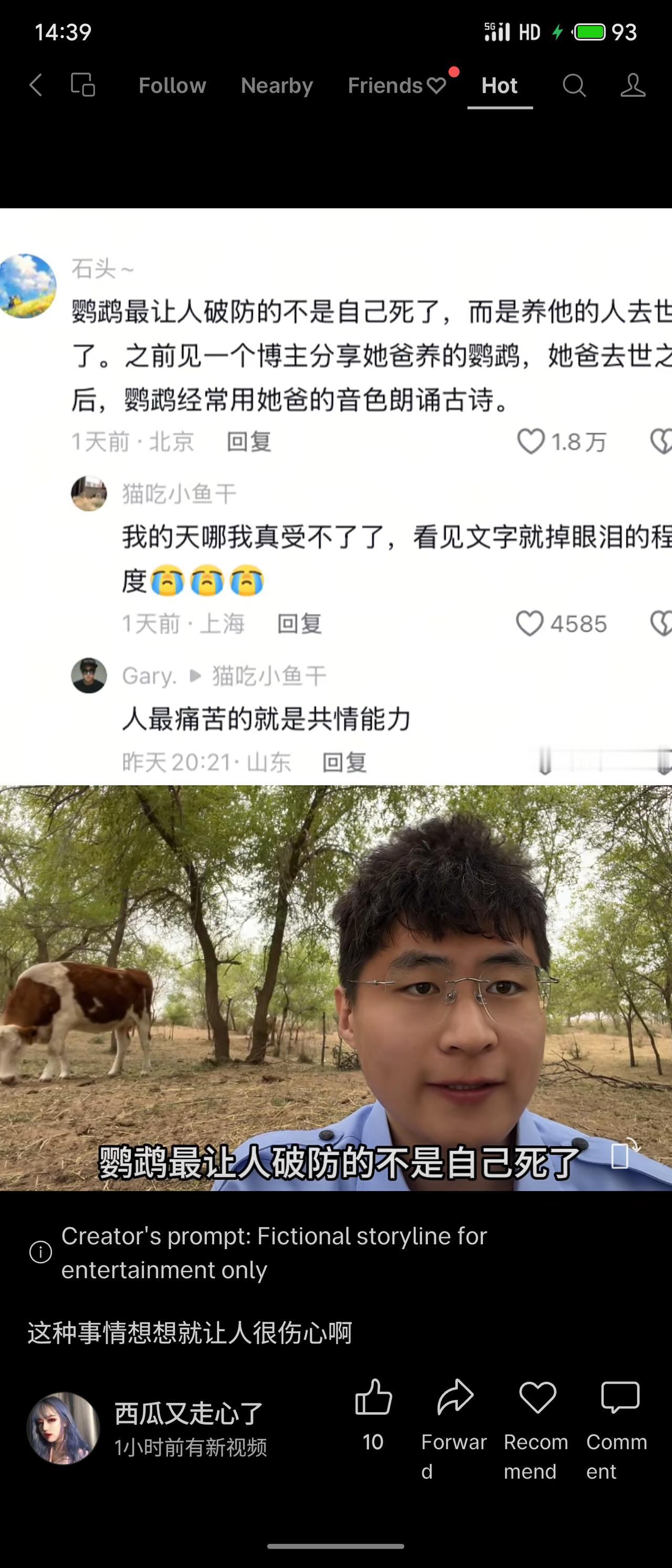 一只鹦鹉最令人心碎的，不是自己离世，而是主人先走一步。有博主分享，父亲去世后，他