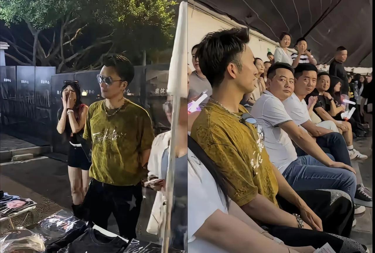 这样子哪里像谢霆锋的模仿者，比谢霆锋本尊都帅吧？看看这位模仿者旁边的观众有点不敢