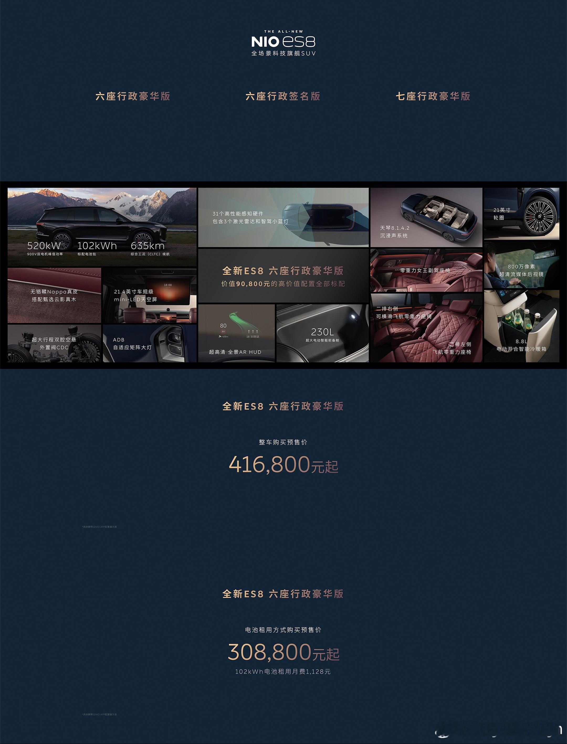 41.68万起！蔚来ES8预售价格发布！Baas价格来到了惊人的