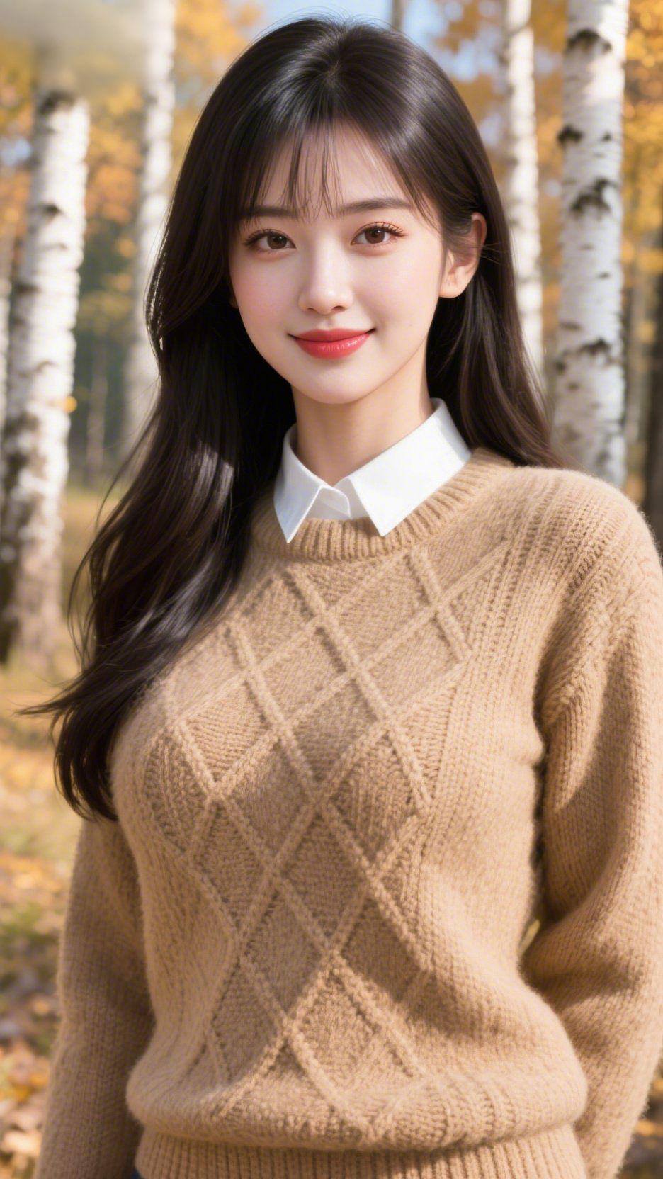 秋染白桦林秋日的白桦林，是天地间清雅的诗篇。洁白挺拔的树干亭亭而立，斑驳