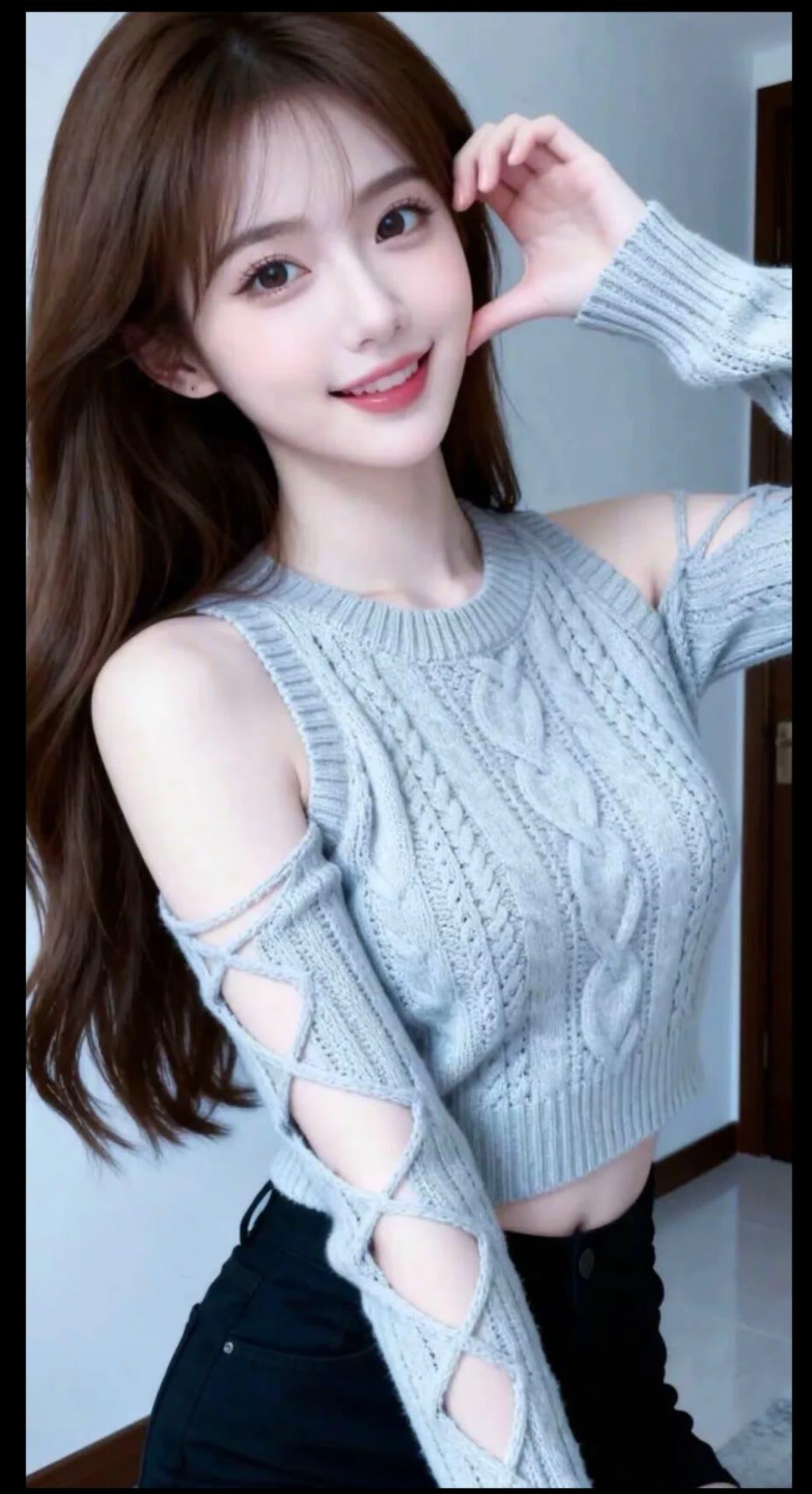 轻纱拂面，笑靥如花。