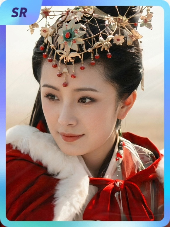 杨幂集卡互助ing~送你一张“岁月为笺，角色作序”SR卡“昭昭落雁声”