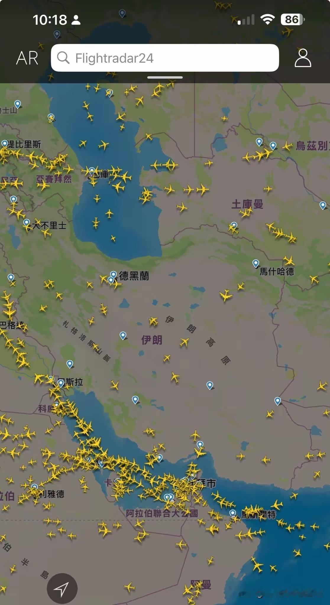 伊朗的天空，不是满天的星星，而是满天的飞机✈️。