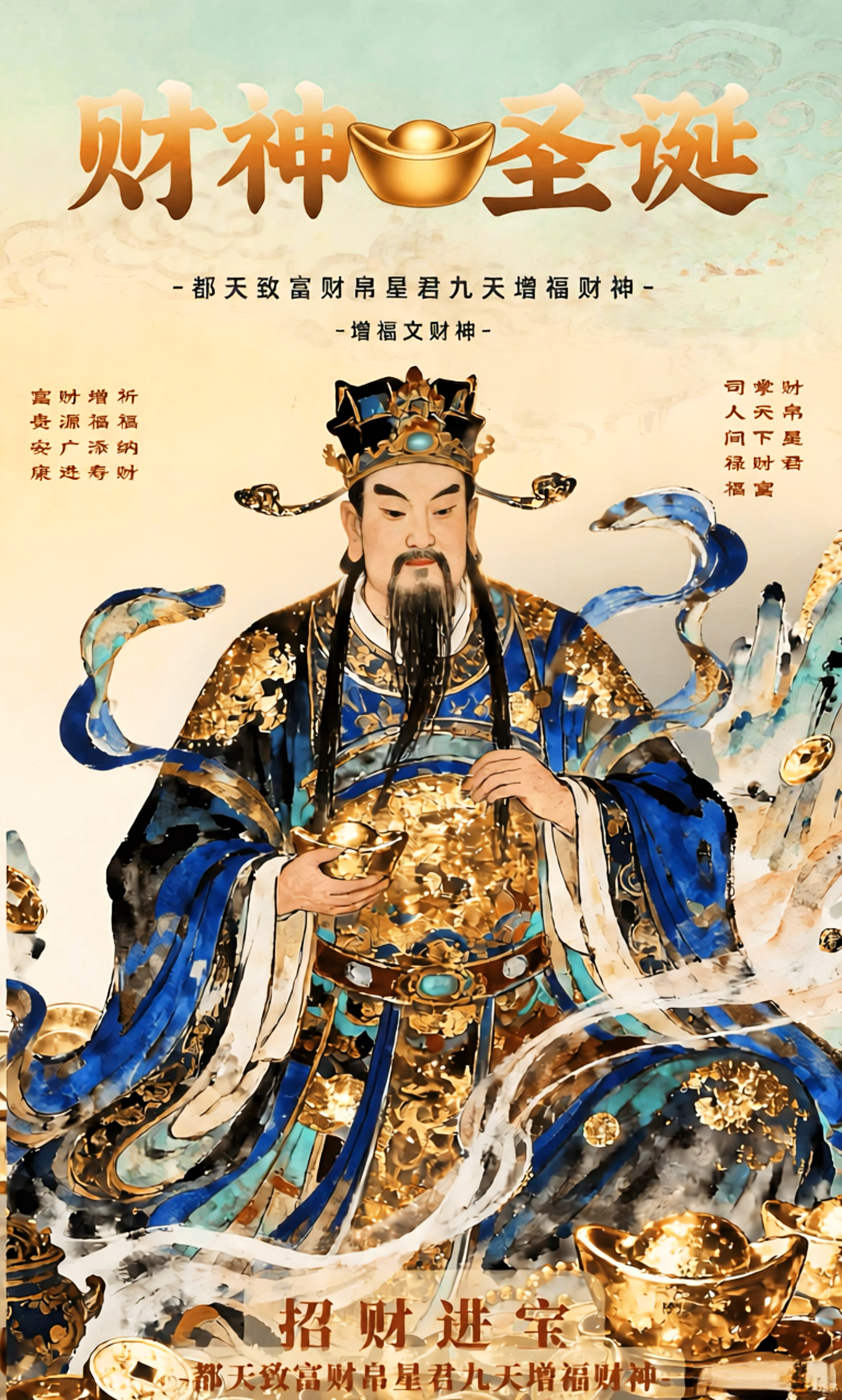农历七月廿二财神节✨恭迎增福财神李诡祖🌟今日农历七月二十二，是财神节今日为财