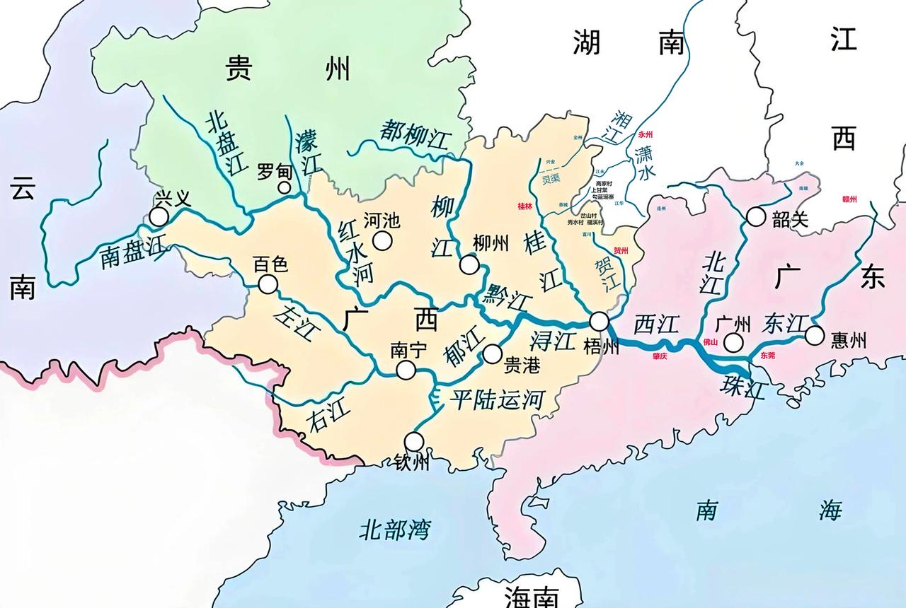 开挖湘桂运河的三个可选位置：1、在江永县城南侧，开挖10公里河道，潇水与珠江就打