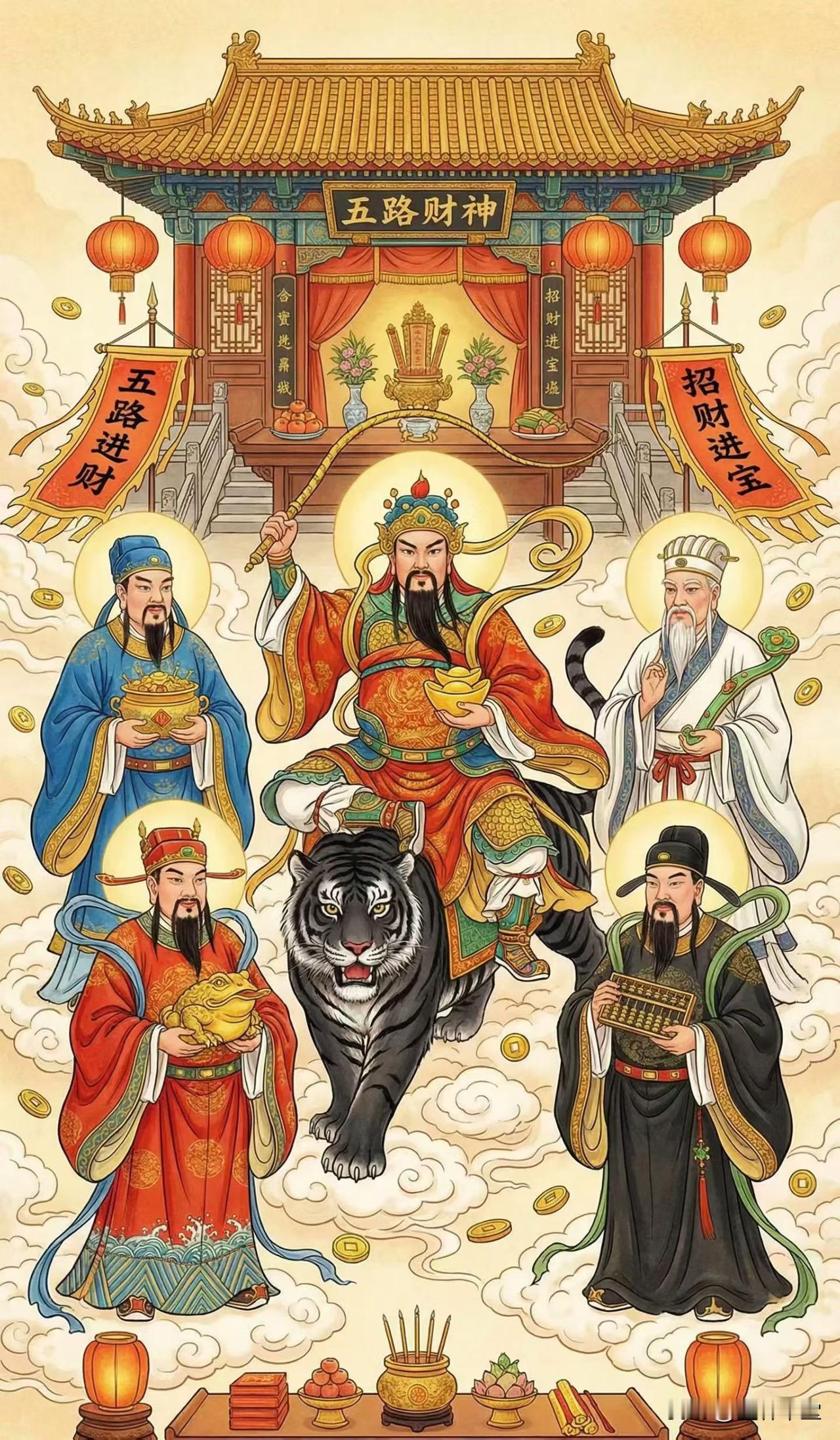 正月初五迎财神，这习俗可是老祖宗传下来的，讲究多着呢！这天也叫破五，传说玄坛真君