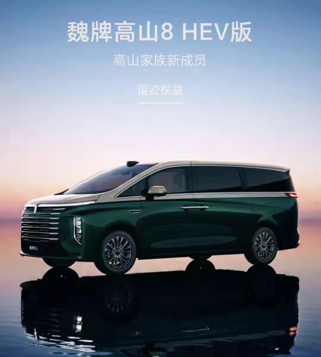 想买混动MPV，但车位没法装充电桩的朋友，可以看看魏牌高山8HEV。新车10