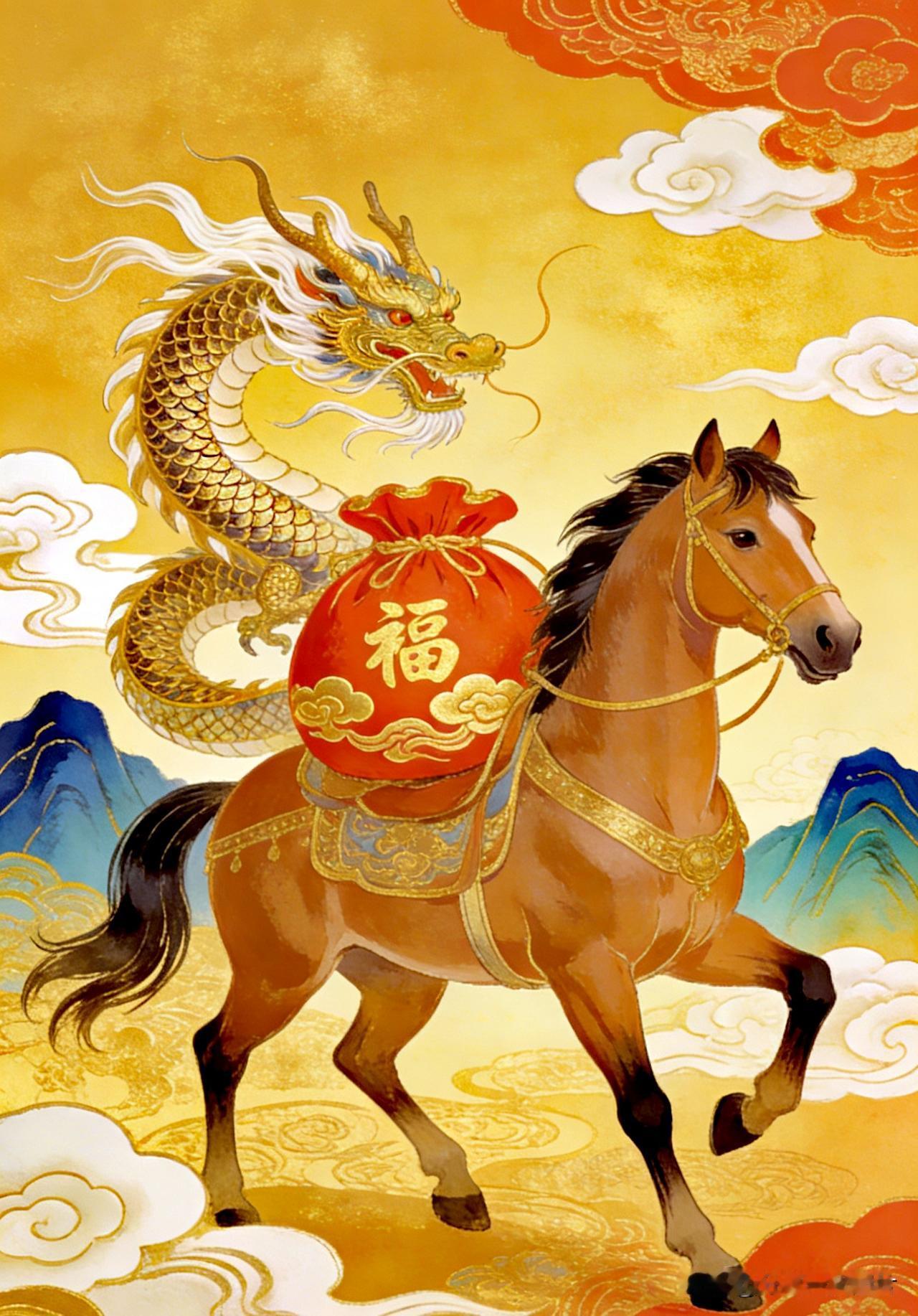 龙马精神开新运，福气满满过大年。