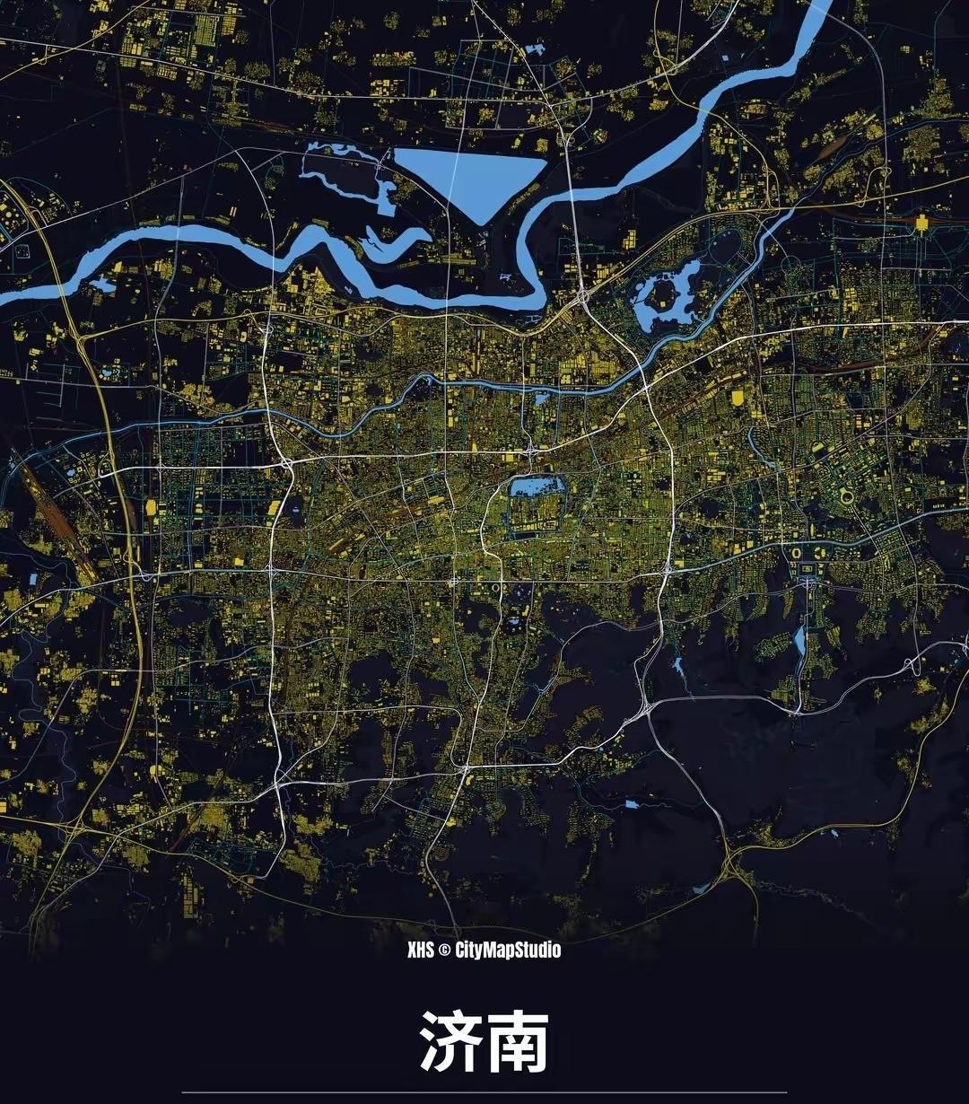 山东16个城市地图，看看哪个城市最容易辨认？济南地图上有个三角形的鹊山水库，最