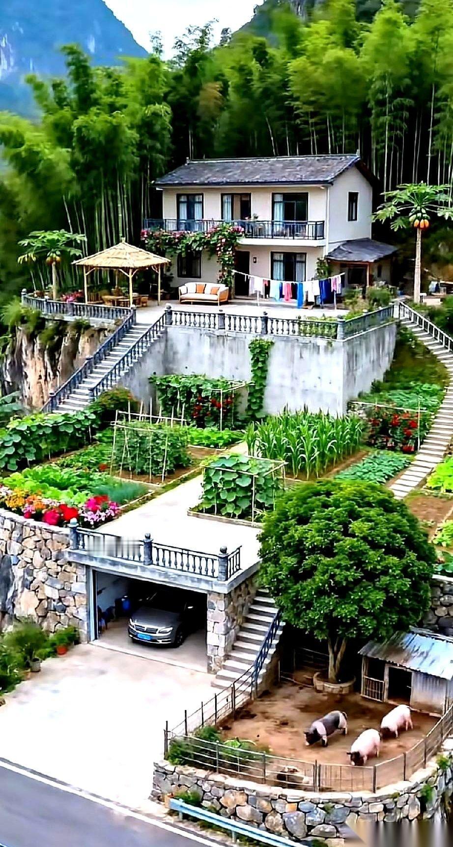 每次刷到这种所谓的“田园生活”，配上一句“我愿意住一辈子”，我都不羡慕，我只是想