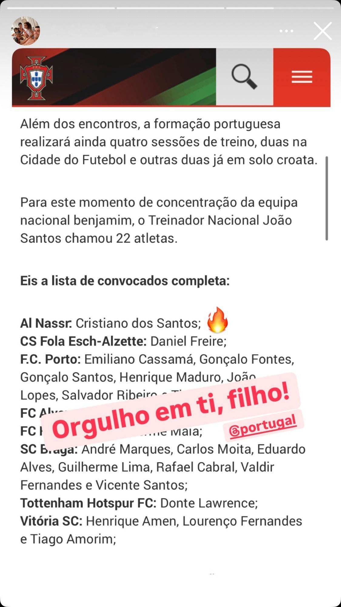 迷你罗入选葡萄牙u15国家队罗daddy发快拍恭喜迷你宝入选🇵🇹U15[冲刺