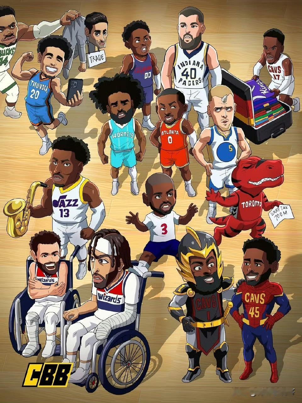 NBA交易截止日，搞笑漫画版！！！今天看到这样一张图，真的笑死了！尤其是