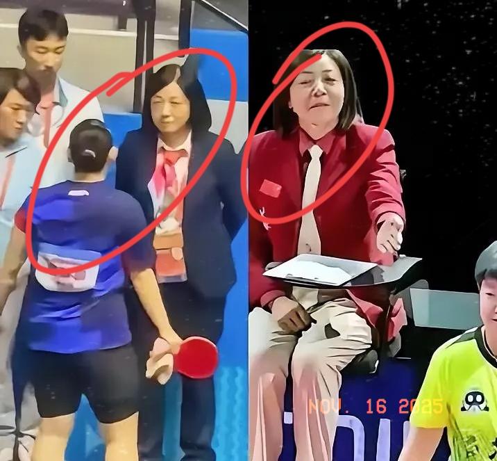 莎莎和佳佳遭遇的是同一位裁判，上次莎莎就曾找她理论过！四次请求看回放都被她强
