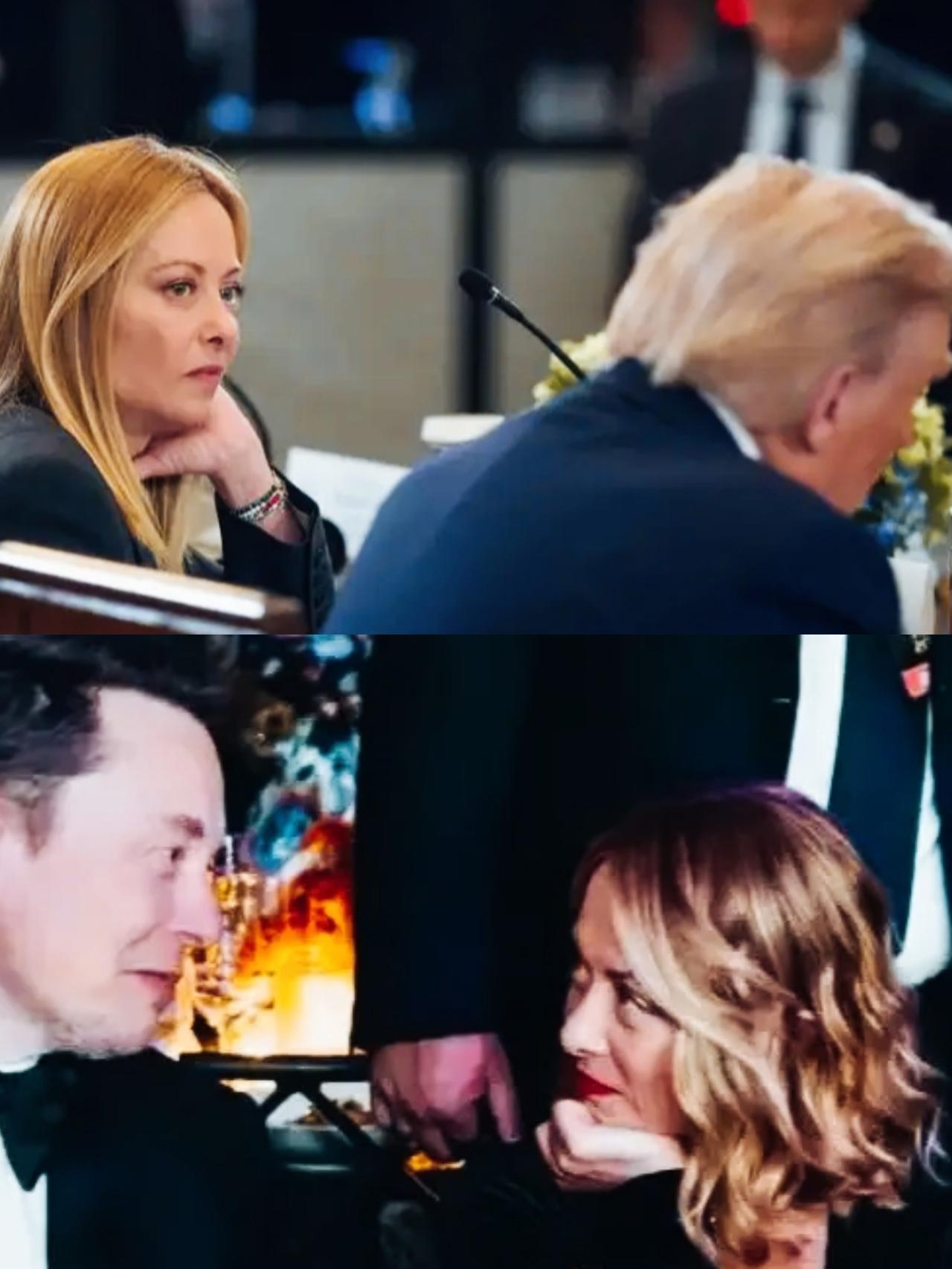 梅洛尼盯着马斯克和特朗普看的时候，眼神是不是明显不一样啊？梅洛尼看向马斯克的眼