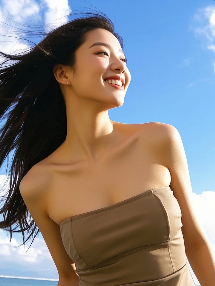 她一笑，阳光都变成了甜味。
