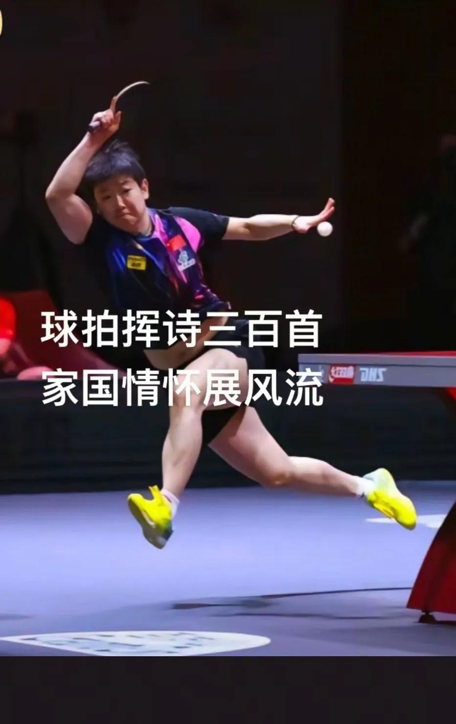 妖娆沙沙行空起，手脚展开完美女。身后姓名身前旗，家国情怀一小妮。中国铁女飞云挥