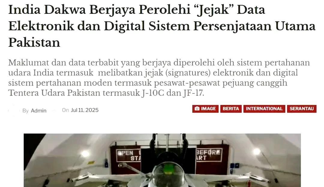 印度媒体：印度已经掌握了歼10CE，霹雳15导弹和红旗9的电磁信号！