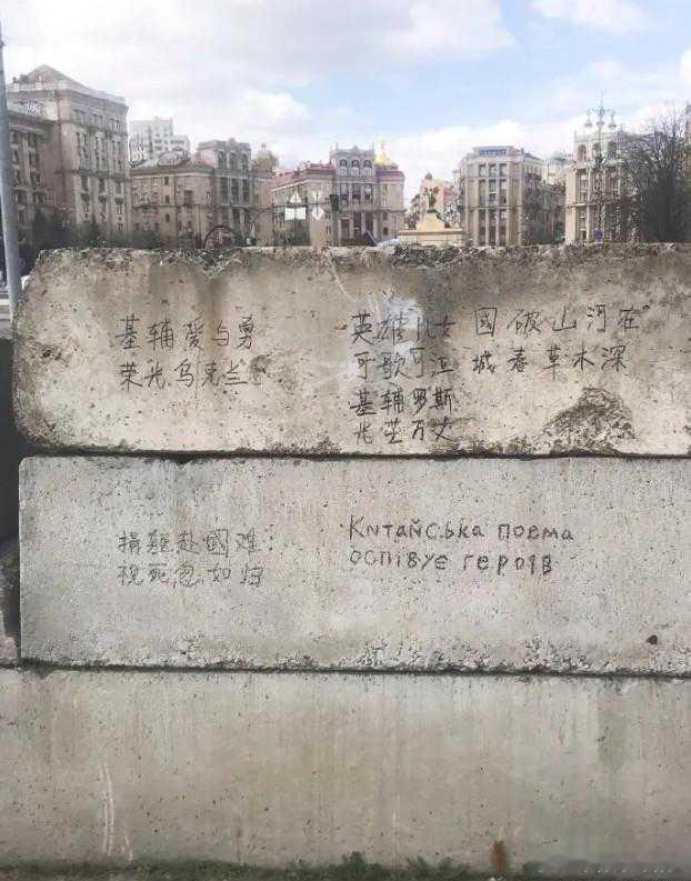 国外基辅广场惊现中国汉字，看来大家很关注国际动态呀？都有自己独特见解