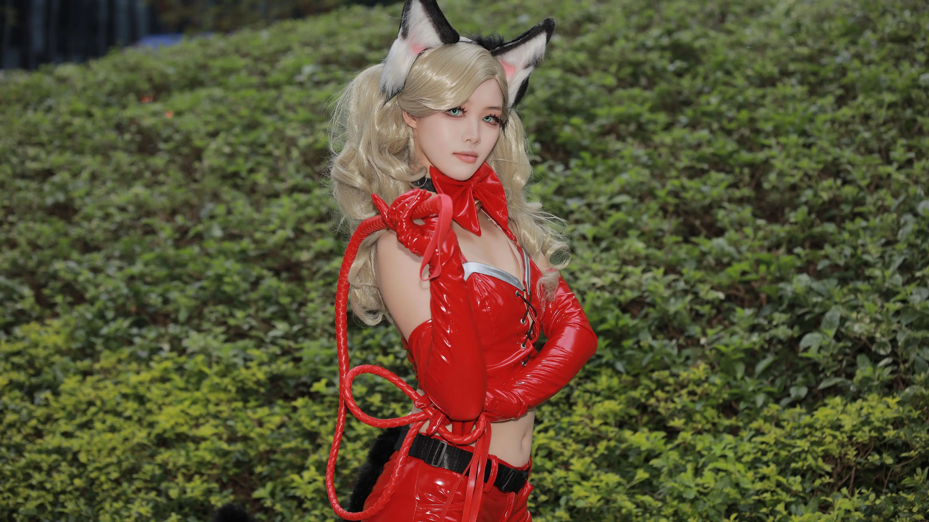 二次元御姐cos 高质量cosplay 狐狸造型cos 红色系cos 猫娘cos