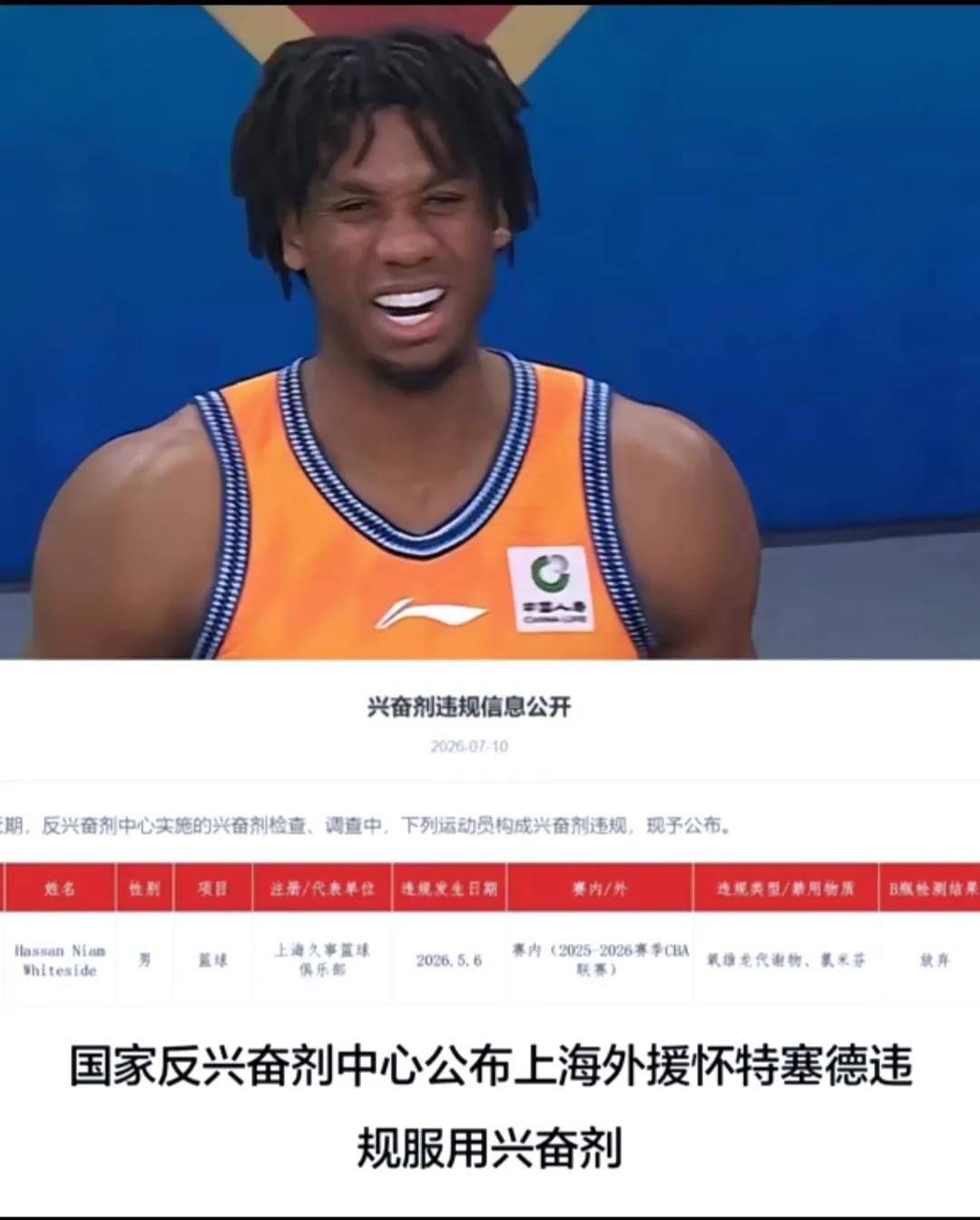 上海大外怀特塞德磕药事件，篮协至今没有出台最终判罚，显示办事不力和无能。以前的