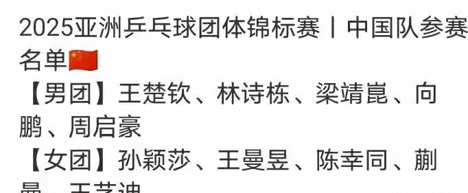 陈熠和石洵瑶双双落选无缘亚锦赛。国乒女队的亚锦赛名单终于在网友千猜万測后出来了