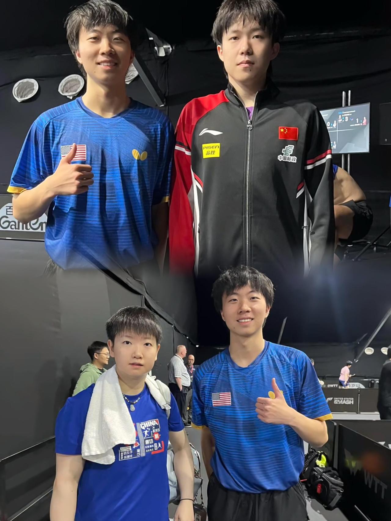 莎莎和大头是球馆的新星，都想和他们一起合照，别的国家运动员找孙颖莎合照，一定也找